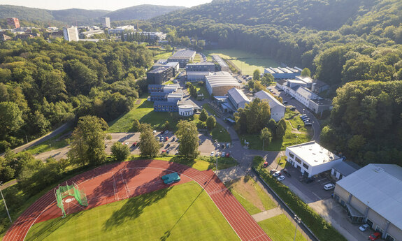 Ansicht des Sportcampus Saar aus der Vogelperspektive