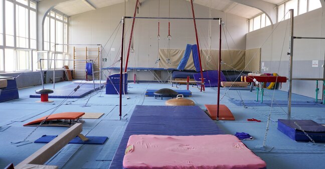 Gymnastics hall with horizontal bar