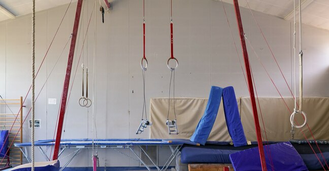 Gymnastics hall with rings