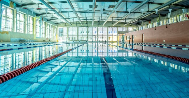 View of the sports swimming pool